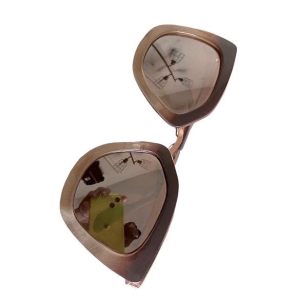 RETRO HEPBURN SUNGLASSES BROWN BEIGE - Picture 6 of 7